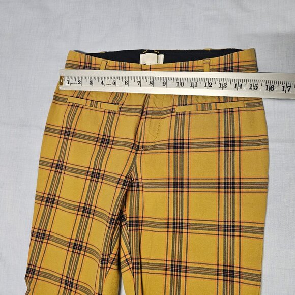 Anthropologie Maeve The Essential Slim Kick Flare Plaid Pants Women Size 6 - Picture 7 of 12
